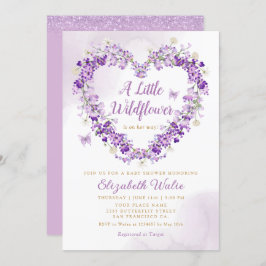 Invitación Boho moderno un pequeño Chica de flores silvestres