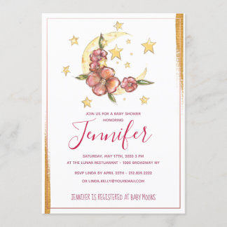 Invitación Boho Moon Baby Shower