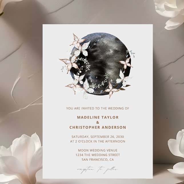 Invitación Boho Moon Boda Botancial Celestial (Subido por el creador)