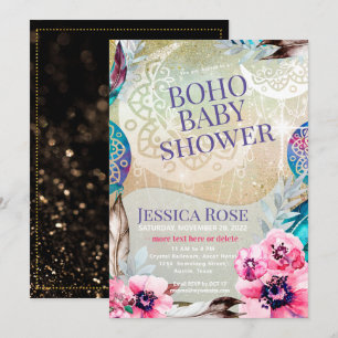Invitación Boho Moon Mama Baby Shower