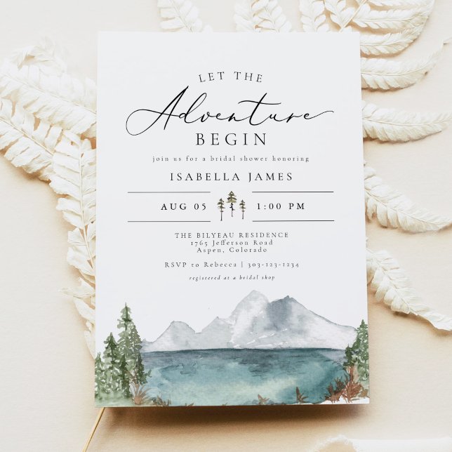 Invitación Boho Mountain Lake Boho Adventure Bridal Shower (Subido por el creador)