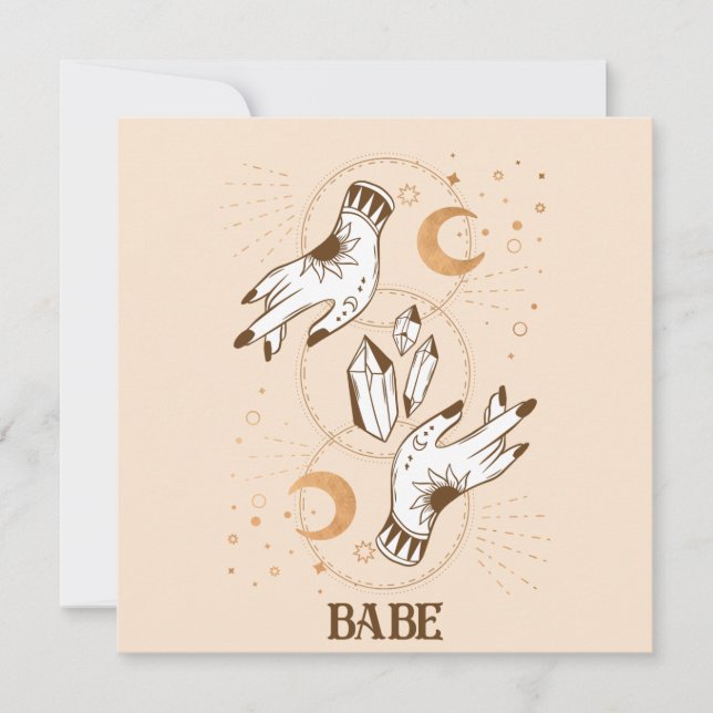 Invitación Boho Mystic Tarot Celestial Bachelorette (Anverso)