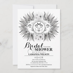 Invitación Boho Mystical Sun & Moon Celestial Bridal Shower