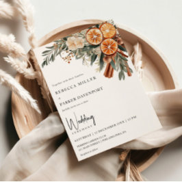 Invitación Boho naranja de canela de cítricos de invierno Bod
