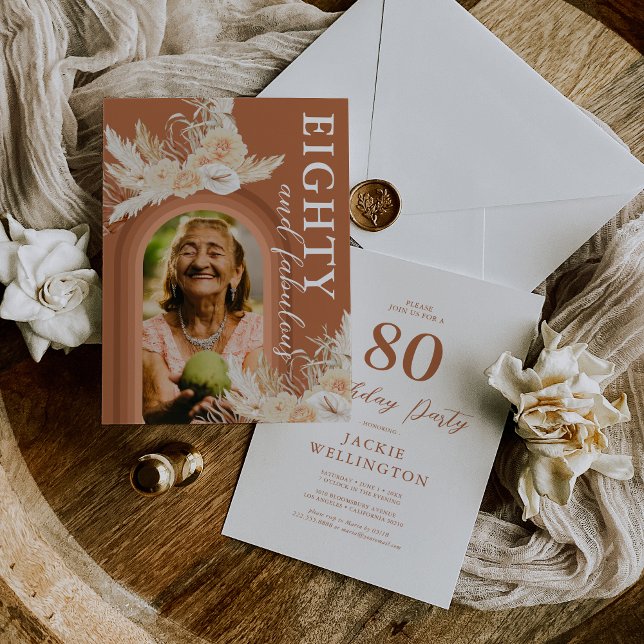 Invitación Boho, Naranja quemado fabuloso (Subido por el creador)