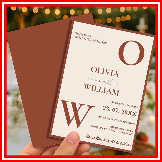 Invitación Boho Naranja quemado Terracotta Rustic Boda (Subido por el creador)