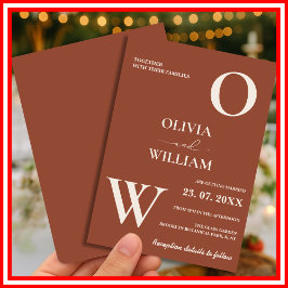 Invitación Boho Naranja quemado Terracotta Rustic Boda