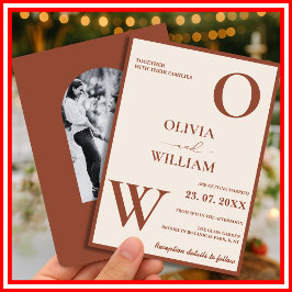 Invitación Boho Naranja Tostado | Boda Moderna de Terracota