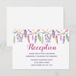 Invitación Boho Nativo Americano Pluma Púrpura Boda India