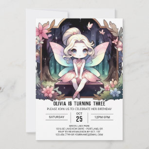 Invitación Boho Nature Fairy Birday