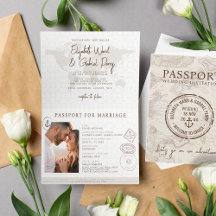 Boho Nautical Passport Boda de destino