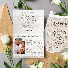 Invitación Boho Nautical Passport Boda de destino