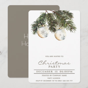 Invitación Boho Navidades de la acuarela de pino