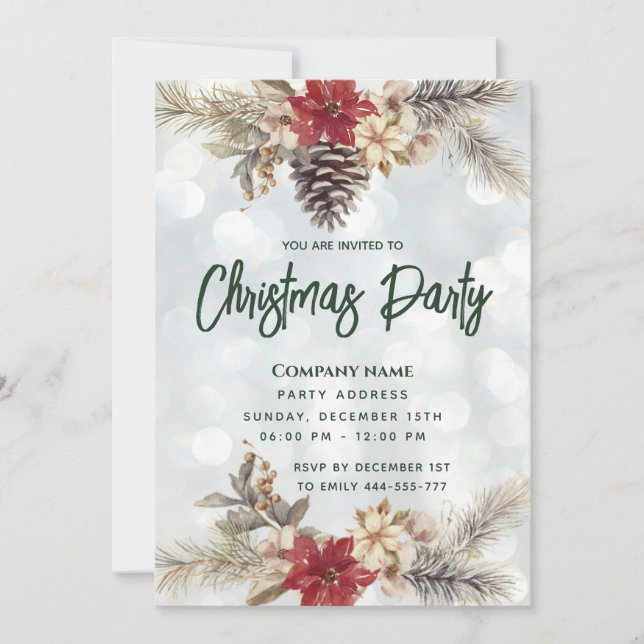 Invitación Boho Navidades de la sucursal del cono del cono de (Anverso)