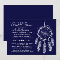 Boho Navy Blue Bridal Shower Dream Catcher Tribal