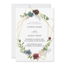 Boho Navy y verde floral simple 