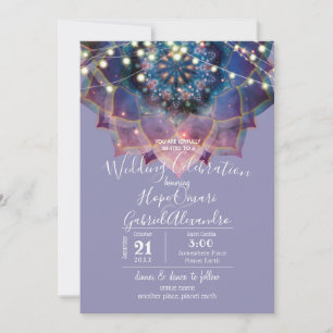 Invitación Boho Nebula Bloom Diseño de Mandala