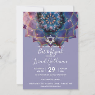 Invitación Boho Nebula Bloom   Diseño de Mandala