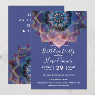 Invitación Boho Nebula Bloom Diseño de Mandala