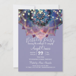 Invitación Boho Nebula Bloom   Diseño Mandala