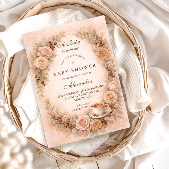 Invitación Boho Neutral A Baby Is Brewing (Subido por el creador)