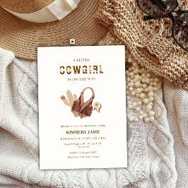 Invitación Boho Neutral Cactus Western Cowgirl Baby Shower