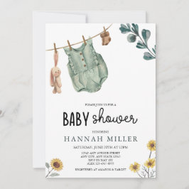Invitación Boho Neutral de Género | Baby Shower acuarela