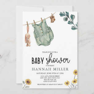 Invitación Boho Neutral de Género   Baby Shower acuarela