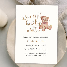 Invitación Boho neutral de género que podemos esperar