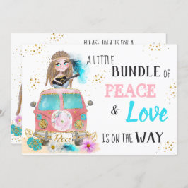 Invitación * Boho Neutral Peace & Love Hippie Baby Shower I
