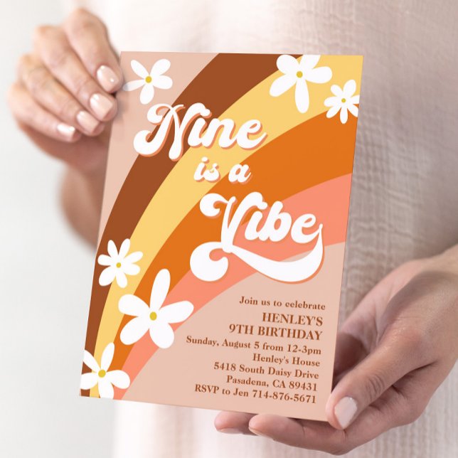Invitación Boho Nine es un arco iris retro de vibe (Subido por el creador)