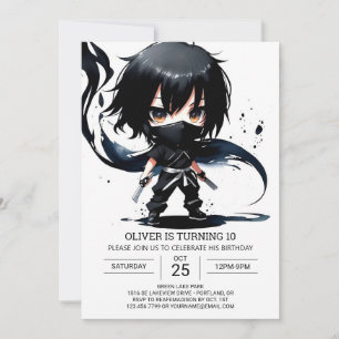 Invitación Boho Ninja Scroll Cumpleaños