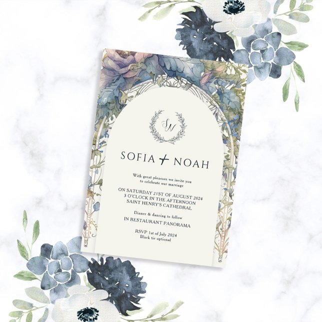 Invitación Boho-Nouveau Elegante Boda Minimalista (Subido por el creador)