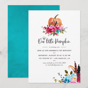Invitación Boho Nuestra pequeña calabaza Fiesta de cumpleaños