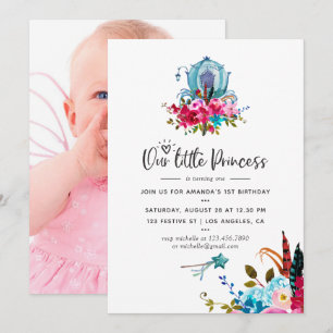 Invitación Boho Nuestra pequeña princesa Fiesta de cumpleaños