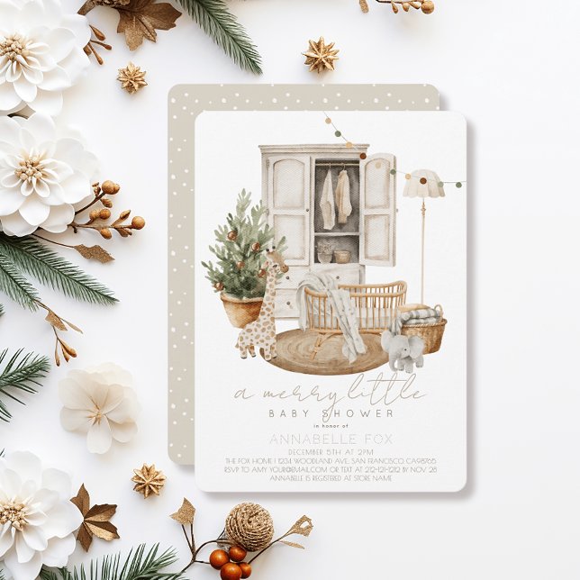 Invitación Boho Nursery Merry Little Baby Shower (Subido por el creador)