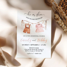 Invitación Boho o su revelación de género en línea de ropa