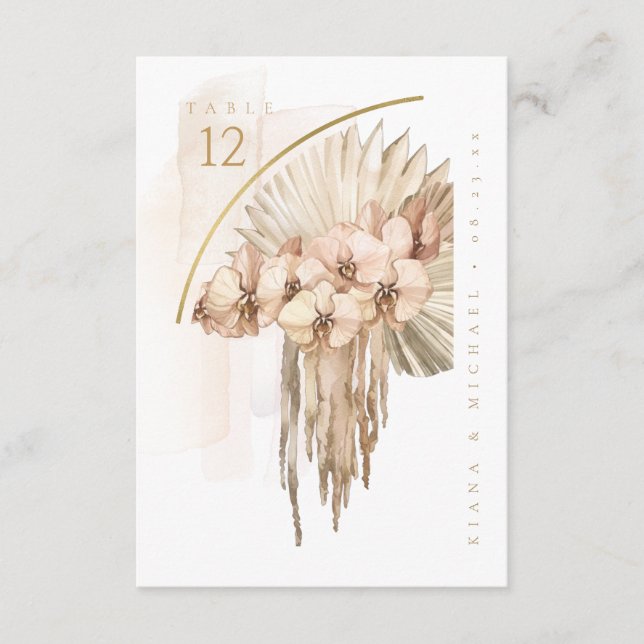 Invitación Boho Oasis Boda Bouquet Table Número ID959 (Anverso)