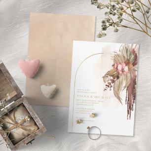 Invitación Boho Oasis Boda Ensayo de Floral Cena ID959