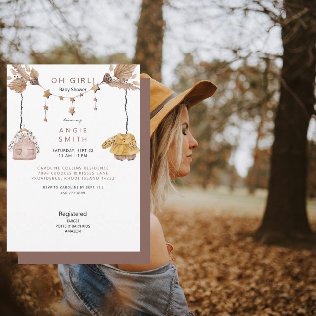 Invitación Boho Oh Chica Ropa Baby Shower II (Subido por el creador)