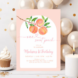 Invitación Boho One Sweet Peach Cumpleaños