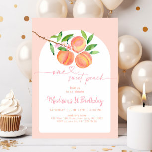 Invitación Boho One Sweet Peach Cumpleaños