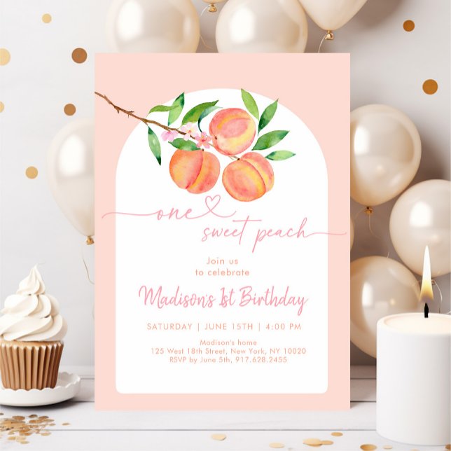 Invitación Boho One Sweet Peach Cumpleaños (Subido por el creador)