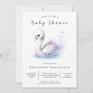 Invitación Boho Online Swan Baby Shower