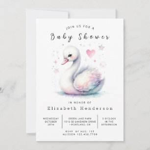 Invitación Boho Online Swan Baby Shower
