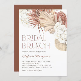 Invitación Boho Orchids y Palm Seca dejan brunch de novia