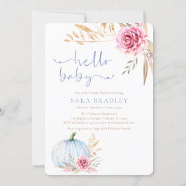 Invitación Boho otoñal rústico Pumpkin bebé ducha