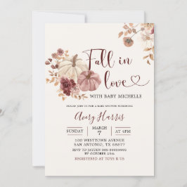 Invitación Boho Otoño Calabaza Floral Caída en el Amor Invita
