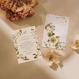 Invitación Boho Otoño Flor Silvestre | Bridal Shower Botánico