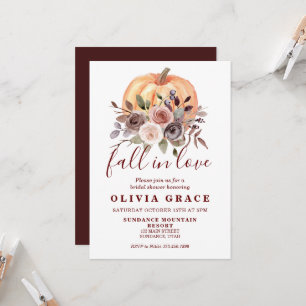 Invitación Boho otoño floral Calabaza Bridal Shower Invitació